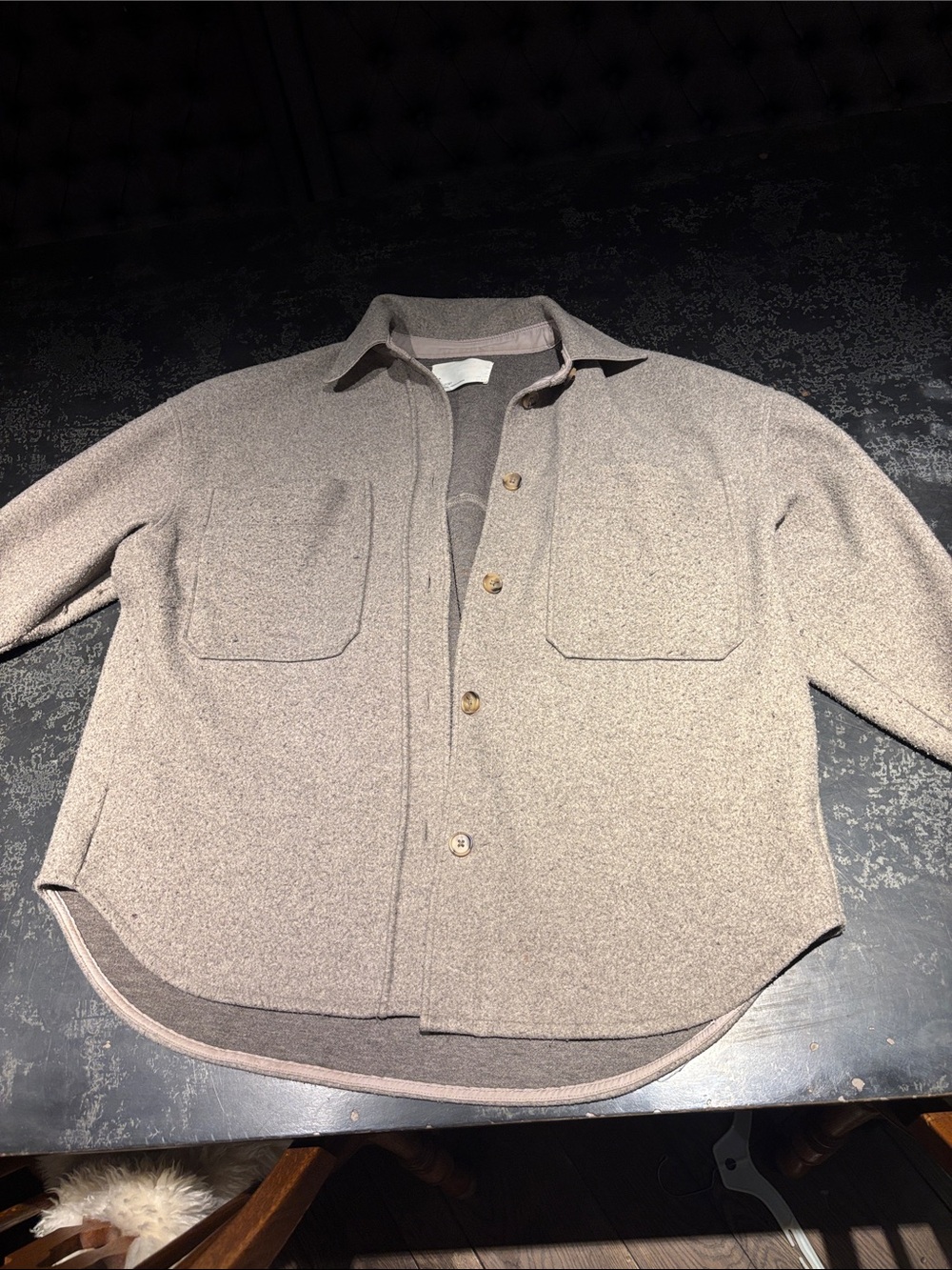 OAK + FORT Taupe Button-Up Shirt Jacket